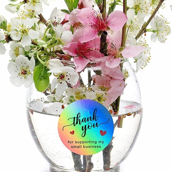 50 Ct.  Thank You Stickers Small Business - 2” Round Labels with 4 Desi… - Picture 8 of 9